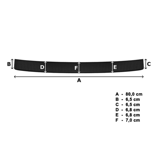 Svart list för bakre stötfångare till Toyota Camry Sedan (2018-....)
