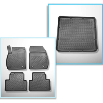 Sats bagagerumsmatta och bilmattor TPE PREMIUM måttillverkade till: Opel Zafira 