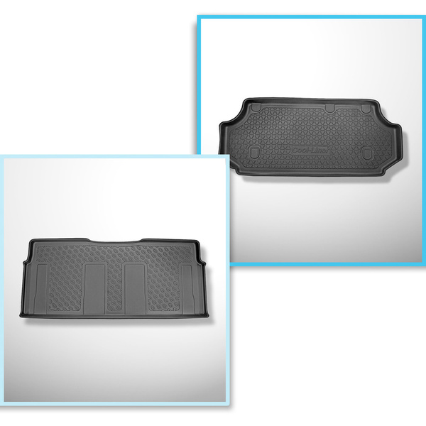 Sats bagagerumsmatta och bilmattor TPE PREMIUM måttillverkade till: Mercedes-Benz Vito BASE Tourer (10.2014-....) - bakom tredje sätesraden; Long version (axelavstånd 3200 mm, fordonets längd 5140 mm); full bak 2a raden (T - 2a raden)