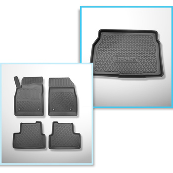 Sats bagagerumsmatta och bilmattor TPE PREMIUM måttillverkade till: Opel Astra J