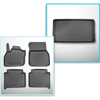 Sats bagagerumsmatta och bilmattor TPE PREMIUM måttillverkade till: Renault ZOE 