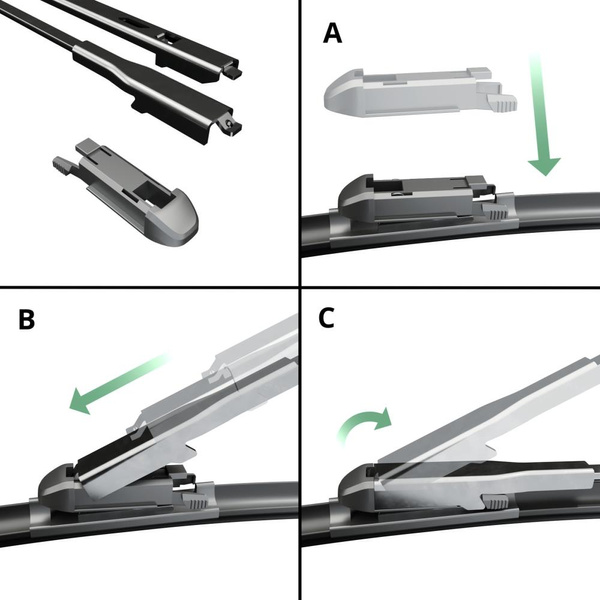 Vindrutetorkarblad till Mercedes-Benz CLA C117, X117 Kupé, Shooting Brake (12.2012-06.2015) - hybrid torkarblad