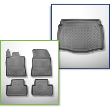 Sats bagagerumsmatta och bilmattor TPE måttillverkade till: DS 4 Kombikupé (11.2