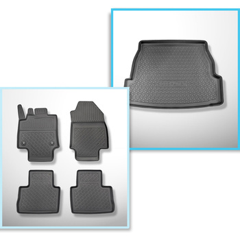 Sats bagagerumsmatta och bilmattor TPE PREMIUM måttillverkade till: Toyota RAV4 