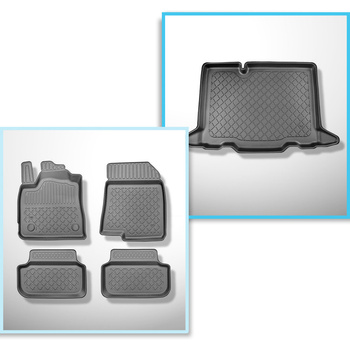 Sats bagagerumsmatta och bilmattor TPE måttillverkade till: Dacia Sandero III DJ
