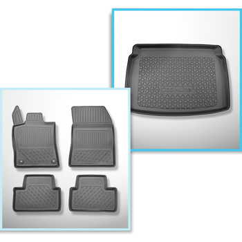 Sats bagagerumsmatta och bilmattor TPE PREMIUM måttillverkade till: Opel Astra L