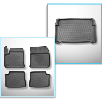 Sats bagagerumsmatta och bilmattor TPE PREMIUM måttillverkade till: Opel Mokka-e