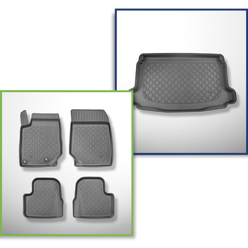 Sats bagagerumsmatta och bilmattor TPE måttillverkade till: Jeep Avenger SUV (01