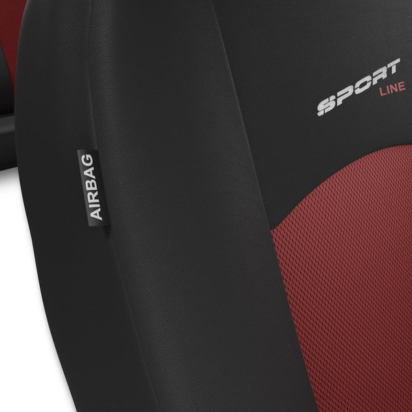 Universella sätesöverdrag till Peugeot 607 (2000-2010) - röd