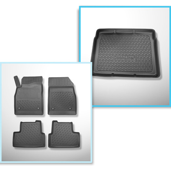 Sats bagagerumsmatta och bilmattor TPE PREMIUM måttillverkade till: Opel Astra J