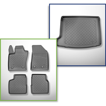 Sats bagagerumsmatta och bilmattor TPE måttillverkade till: Jeep Compass II MP 4