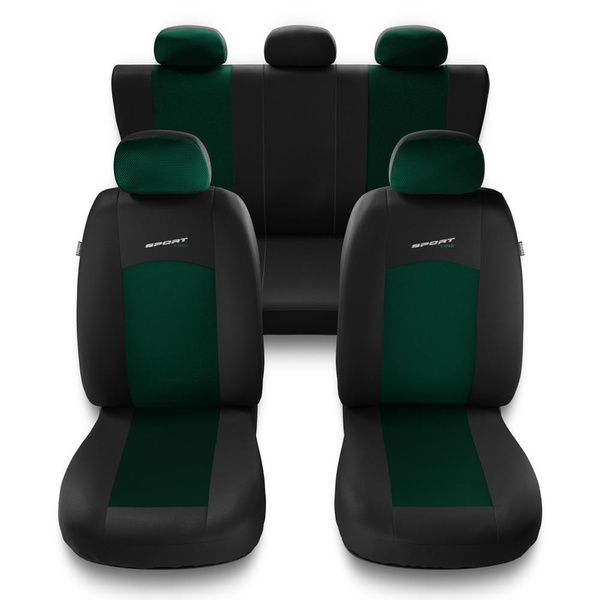 Universella sätesöverdrag till BMW X5 E53, E70, F15, G05 (2000-....) - grön