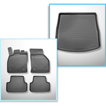 Sats bagagerumsmatta och bilmattor TPE PREMIUM måttillverkade till: Seat Leon II