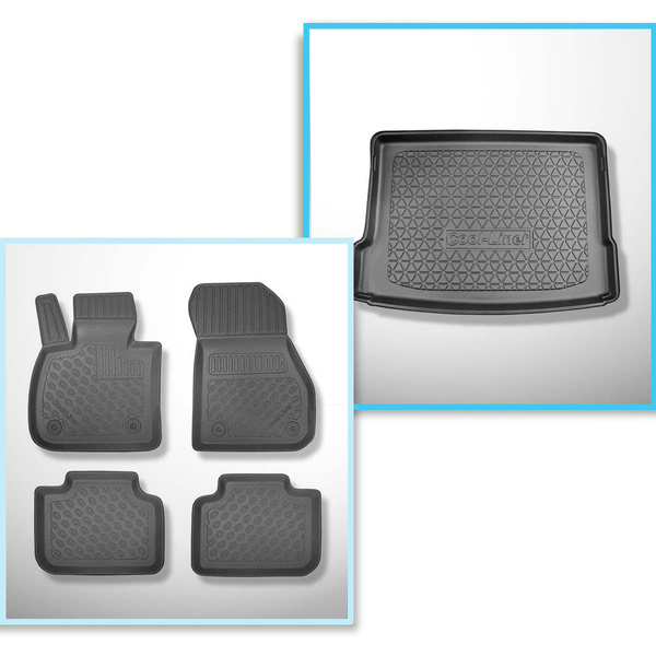 Sats bagagerumsmatta och bilmattor TPE PREMIUM måttillverkade till: BMW X2 F39 SAC (03.2018-10.2023)