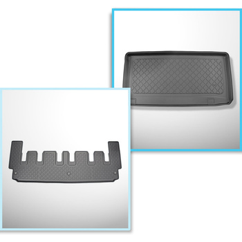 Sats bagagerumsmatta och bilmattor TPE måttillverkade till: Ford Tourneo Custom 