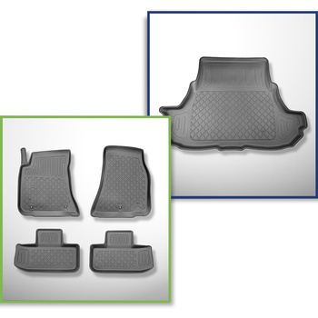 Sats bagagerumsmatta och bilmattor TPE måttillverkade till: Dodge Challenger III