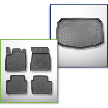 Sats bagagerumsmatta och bilmattor TPE måttillverkade till: Nissan Qashqai III M