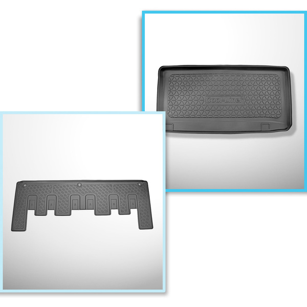 Sats bagagerumsmatta och bilmattor TPE PREMIUM måttillverkade till: Ford Tourneo Custom Skåpbil (02.2018-06.2023)