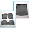 Sats bagagerumsmatta och bilmattor TPE måttillverkade till: Ford S-Max III Minibuss (09.2015-2023) - 5 platser; även till hybrid; utan tredje raden