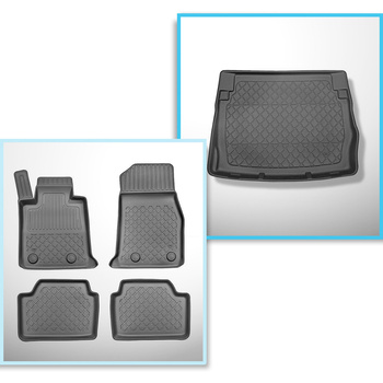 Sats bagagerumsmatta och bilmattor TPE måttillverkade till: BMW Serie 1 F20 Komb