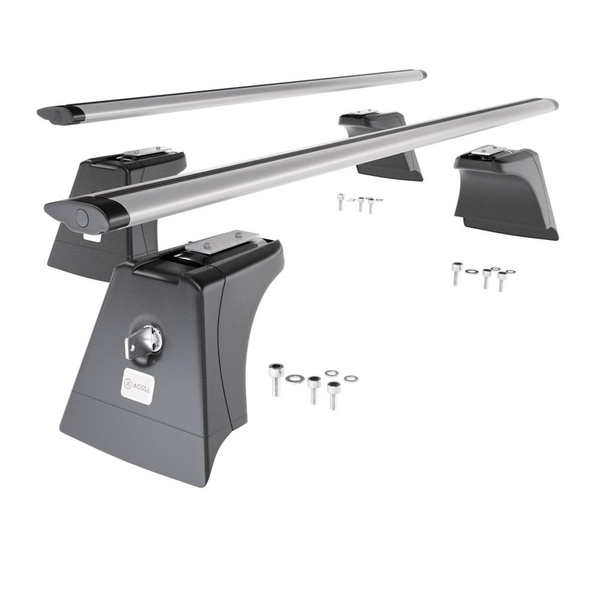 Taklasthållare till Toyota RAV4 V SUV (2019-....) - silver takräcke - takhållare -integrerad reling - Aluminium