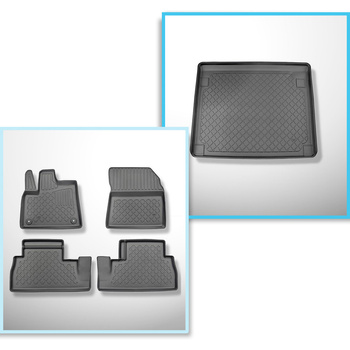 Sats bagagerumsmatta och bilmattor TPE måttillverkade till: Peugeot Rifter Skåpb