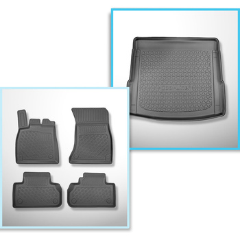 Sats bagagerumsmatta och bilmattor TPE PREMIUM måttillverkade till: Audi Q5 II F