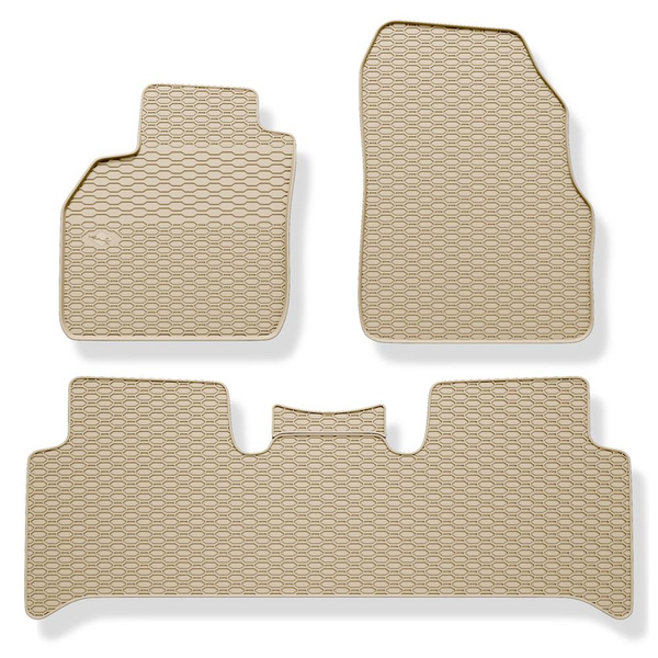 Gummimattor till bil Renault Scenic II Minibuss (2003-2009) - beige - 3 st.