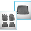 Sats bagagerumsmatta och bilmattor TPE måttillverkade till: Renault Clio IV Grandtour (03.2013-2023) - övre bagagerum