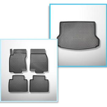 Sats bagagerumsmatta och bilmattor TPE PREMIUM måttillverkade till: Nissan X-Tra