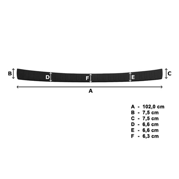 Svart list för bakre stötfångare till Suzuki Across SUV (2020-....)