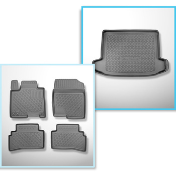 Sats bagagerumsmatta och bilmattor TPE PREMIUM måttillverkade till: Hyundai Tucs