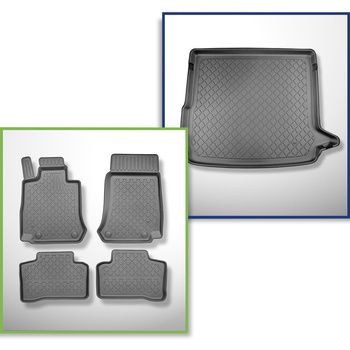 Sats bagagerumsmatta och bilmattor TPE måttillverkade till: Mercedes-Benz EQC N2