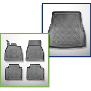 Sats bagagerumsmatta och bilmattor TPE måttillverkade till: Mercedes-Benz EQS V2