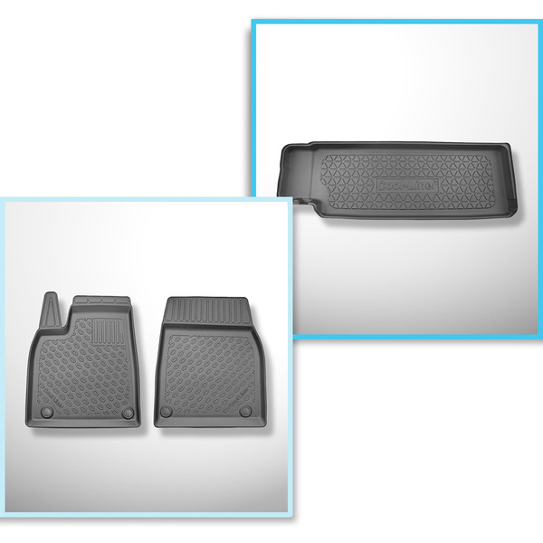 Sats bagagerumsmatta och bilmattor TPE PREMIUM måttillverkade till: Tesla Model X SUV (01.2021-....)