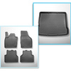 Sats bagagerumsmatta och bilmattor TPE PREMIUM måttillverkade till: Audi Q3 SUV (08.2011-06.2018) - övre bagagerum; med nödreservhjul; även till Quattro-version
