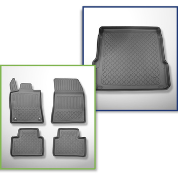 Sats bagagerumsmatta och bilmattor TPE måttillverkade till: Peugeot 308 III SW (