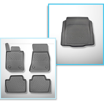 Sats bagagerumsmatta och bilmattor TPE PREMIUM måttillverkade till: BMW Serie 4 
