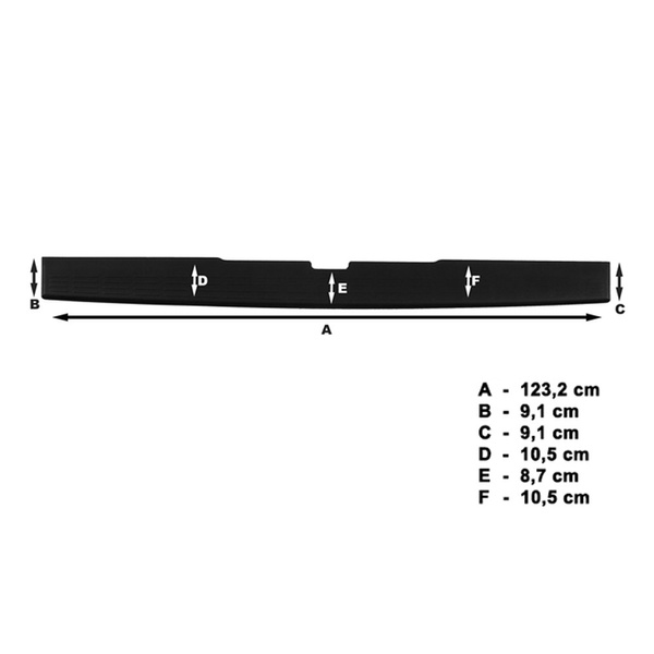 Svart list för bakre stötfångare till Mercedes-Benz Vito Skåpbil (2003-2013)