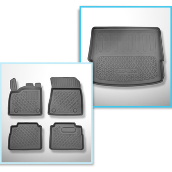 Sats bagagerumsmatta och bilmattor TPE PREMIUM måttillverkade till: Nissan X-Tra