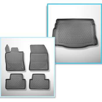 Sats bagagerumsmatta och bilmattor TPE PREMIUM måttillverkade till: DS 4 E-Tense