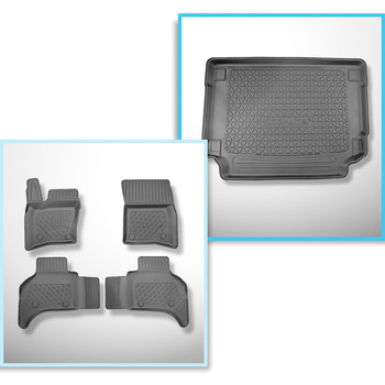 Sats bagagerumsmatta och bilmattor TPE PREMIUM måttillverkade till: Land Rover D