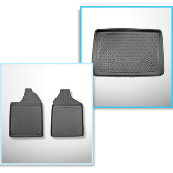 Sats bagagerumsmatta och bilmattor TPE PREMIUM måttillverkade till: Aixam City K