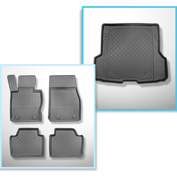 Sats bagagerumsmatta och bilmattor TPE måttillverkade till: BMW Serie 4 F36 Gran Kupé (07.2014-10.2021) - X-drive