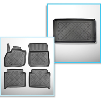 Sats bagagerumsmatta och bilmattor TPE måttillverkade till: Renault ZOE Kombikup