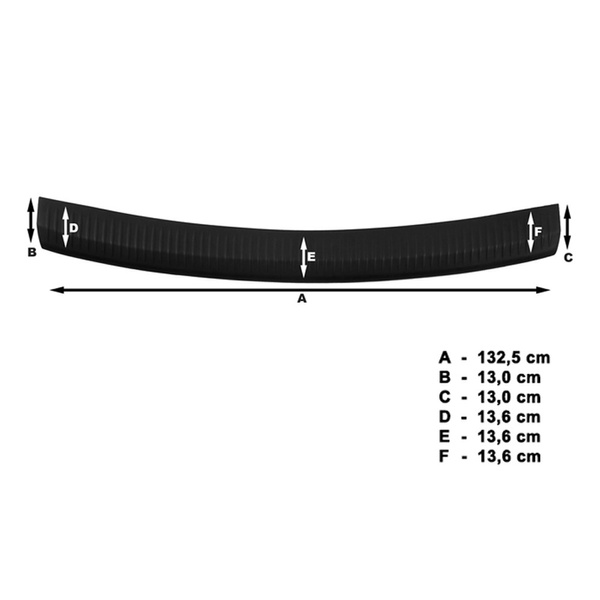 Svart list för bakre stötfångare till Volkswagen Caddy Kombi (2010-2014)