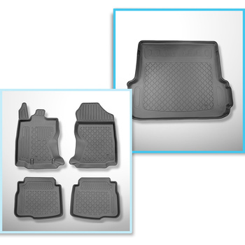 Sats bagagerumsmatta och bilmattor TPE måttillverkade till: Subaru Outback VI (B