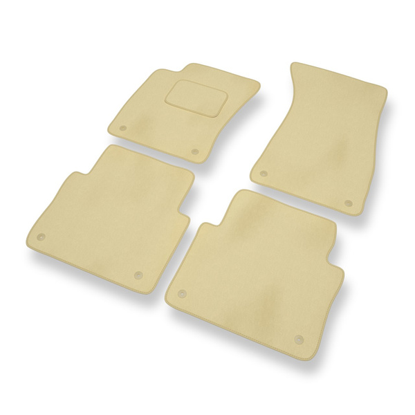Velourmattor till Audi A8 II D3 Limousine (2002-2010) kort version - beige