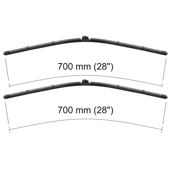 Vindrutetorkarblad till Volkswagen Golf Plus Minibuss (01.2005-02.2014) - platta torkarblad
