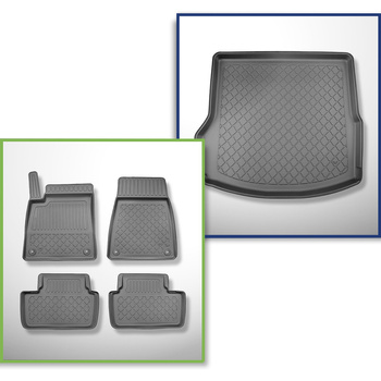 Sats bagagerumsmatta och bilmattor TPE måttillverkade till: Polestar 2 Sedan (07